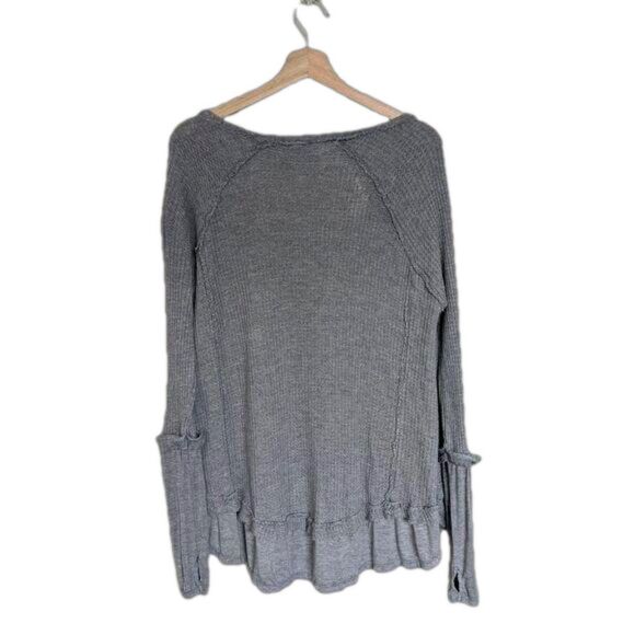 Free People Womens Laguna Thermal Waffle Knit Tunic‎ Top Size XS V-Neck FLAW - Picture 3 of 8